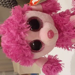 "Patsy" Poodle TY Beanie Boo, 2016, 6", Glittery big eyes, Pink, Poly/Plastic